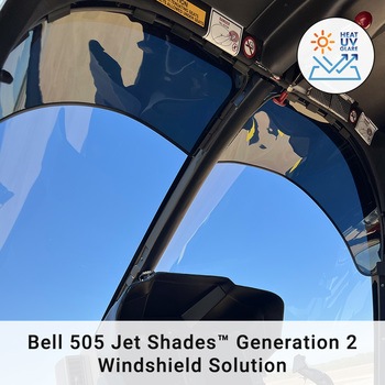 Bell 505, Jet Shades Windshield Solution